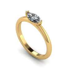 Load image into Gallery viewer, Marquise cut One carat Moissanite Diamond Solitaire, Choice of Platinum or Yellow Gold