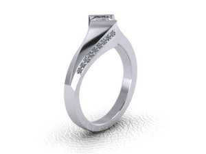 Half carat Princess cut Diamond set Engagement Ring, Available in Platinum or Yellow Gold