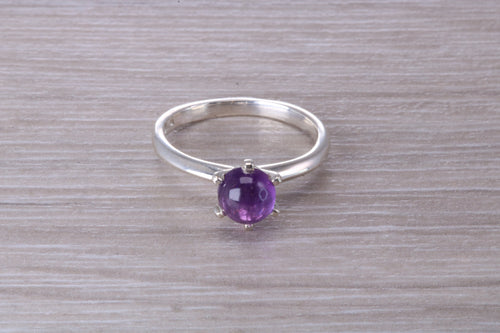Natural Cabochon cut Amethyst Solitaire