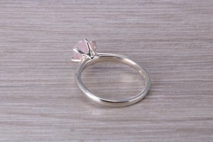 Cabochon cut Pink Rose Quartz Solitaire