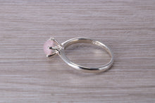 Load image into Gallery viewer, Cabochon cut Pink Rose Quartz Solitaire