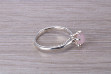 Load image into Gallery viewer, Cabochon cut Pink Rose Quartz Solitaire