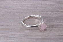 Load image into Gallery viewer, Cabochon cut Pink Rose Quartz Solitaire