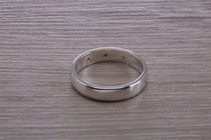 Diamond set Chunky Silver Band