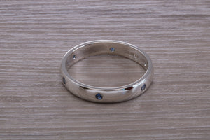 Diamond set Chunky Silver Band
