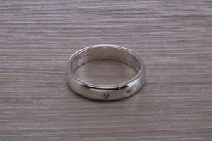 Diamond set Chunky Silver Band