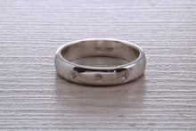 Load image into Gallery viewer, Diamond set Chunky Silver Band