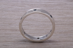 Chunky Band set with Six Square cut Blue Sapphire's