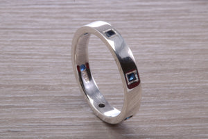 Chunky Band set with Six Square cut Blue Sapphire's