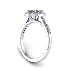 Oval cut Certified Natural Diamond Halo set Platinum or Gold Ring