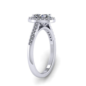 Oval cut Certified Natural Diamond Halo set Platinum or Gold Ring
