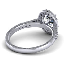 Load image into Gallery viewer, Oval cut Certified Natural Diamond Halo set Platinum or Gold Ring