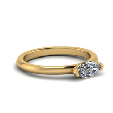 Load image into Gallery viewer, Marquise cut One carat Moissanite Diamond Solitaire, Choice of Platinum or Yellow Gold