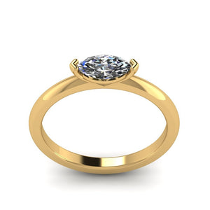 Marquise cut One carat Moissanite Diamond Solitaire, Choice of Platinum or Yellow Gold