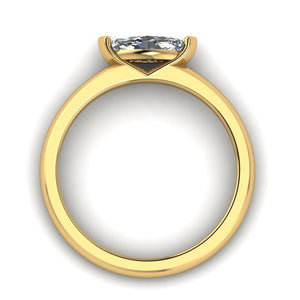 Marquise cut One carat Moissanite Diamond Solitaire, Choice of Platinum or Yellow Gold