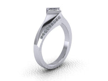 Load image into Gallery viewer, Half carat Princess cut Diamond set Engagement Ring, Available in Platinum or Yellow Gold
