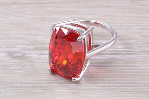 Very Large Hessonite Garnet C Z Ring