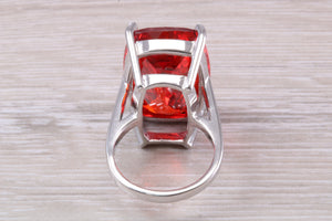 Very Large Hessonite Garnet C Z Ring