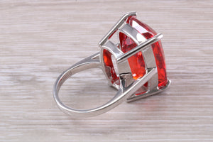 Very Large Hessonite Garnet C Z Ring
