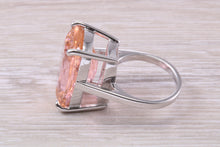 Load image into Gallery viewer, Very Large Morganite C Z Ring