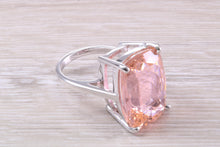 Load image into Gallery viewer, Very Large Morganite C Z Ring