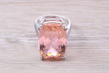 Load image into Gallery viewer, Very Large Morganite C Z Ring