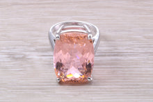Load image into Gallery viewer, Very Large Morganite C Z Ring
