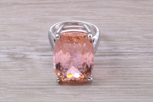 Very Large Morganite C Z Ring