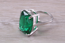 Load image into Gallery viewer, Very Large Green Emerald C Z Ring