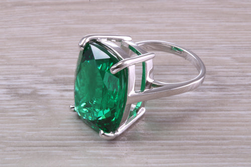Very Large Green Emerald C Z Ring