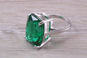 Very Large Green Emerald C Z Ring