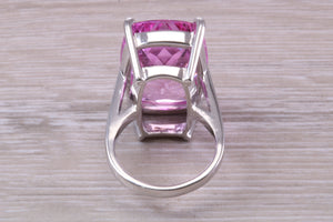 Very Large Dark Pink Sapphire C Z Ring