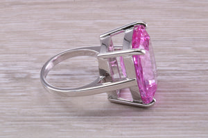 Very Large Dark Pink Sapphire C Z Ring