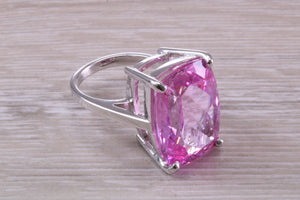 Very Large Dark Pink Sapphire C Z Ring