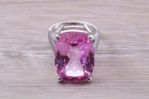 Very Large Dark Pink Sapphire C Z Ring