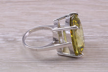 Load image into Gallery viewer, Very Large Dark Peridot C Z Ring