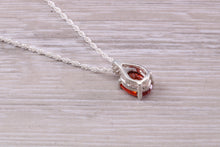 Load image into Gallery viewer, Hessonite Garnet C Z Necklace, Made From Solid Sterling Silver