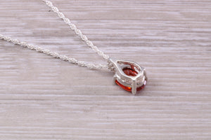 Hessonite Garnet C Z Necklace, Made From Solid Sterling Silver
