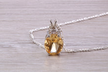 Load image into Gallery viewer, Natural Oval Cut Citrine Necklace, Made From Solid Sterling Silver
