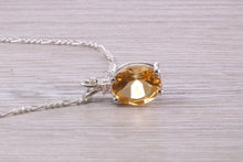 Load image into Gallery viewer, Natural Oval Cut Citrine Necklace, Made From Solid Sterling Silver