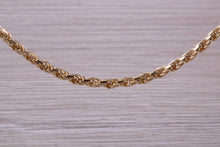 Load image into Gallery viewer, Yellow Gold 18 Inch Diamond Cut Rope Chain