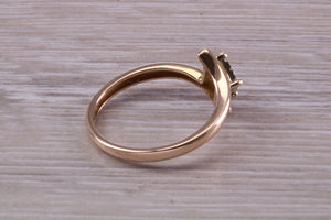 Cross Over Diamond set Yellow Gold Ring