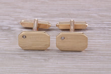 Load image into Gallery viewer, Diamond set Gold Cufflinks, Heavy Solid Yellow Gold