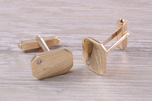 Load image into Gallery viewer, Diamond set Gold Cufflinks, Heavy Solid Yellow Gold