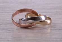Load image into Gallery viewer, Gold Russian Wedding Band, 3 mm Wide, Three Colour Gold