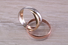 Load image into Gallery viewer, Gold Russian Wedding Band, 3 mm Wide, Three Colour Gold