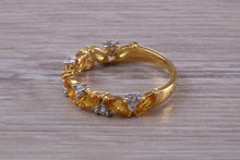 Load image into Gallery viewer, Beautiful Yellow Sapphire and Diamond Eternity Ring
