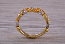 Load image into Gallery viewer, Beautiful Yellow Sapphire and Diamond Eternity Ring