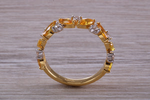 Beautiful Yellow Sapphire and Diamond Eternity Ring