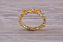 Load image into Gallery viewer, Beautiful Yellow Sapphire and Diamond Eternity Ring